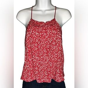 No Boundaries Red White Black Floral Key Hole Back Tank Size Small Juniors (3-5)